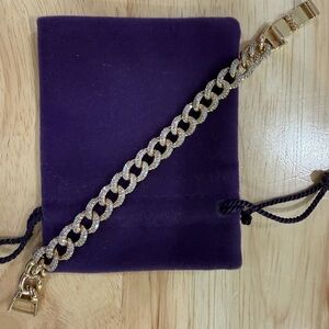 Pave Cuban Link Bracelet in Gold